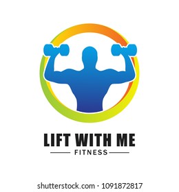 Fitness logo isolated on white background. Trendy fitness logo for web site, label, poster, placard, t shirt and banner. Useful for ads, flyer and wallpaper. Creative art concept, vector illustration