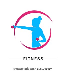 Fitness logo isolated on white background. 