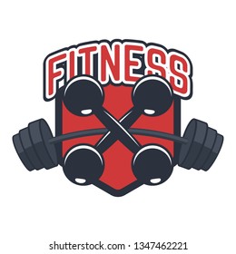 Fitness Logo Isolated On White Background Stock Vector (Royalty Free ...
