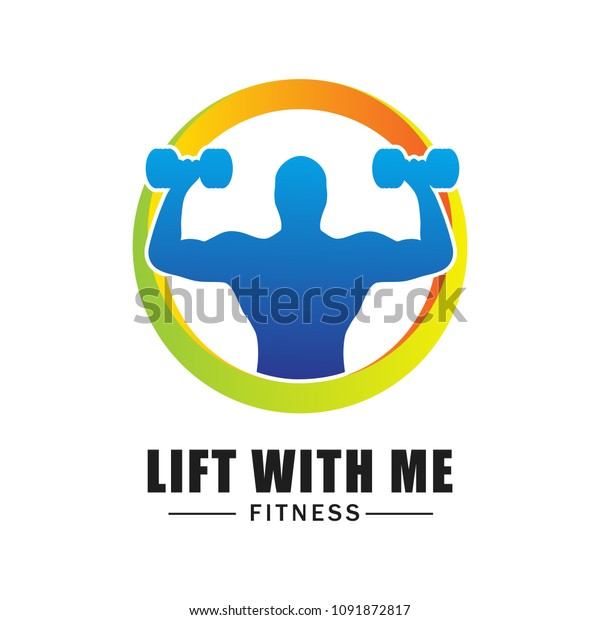 Fitness Logo Isolated On White Background Stock Vector Royalty