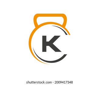 Fitness logo with K letter concept. Gym logo with K letter. 