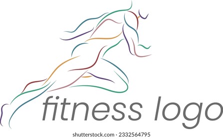 Logo de Fitness man con logo de la línea de ejercicios