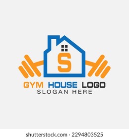 Fitness Logo On Letter S Gym and Fitness Home S Letter Sign Vector Template