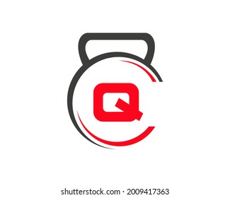 Fitness logo with Q letter concept. Gym logo with Q letter. 
