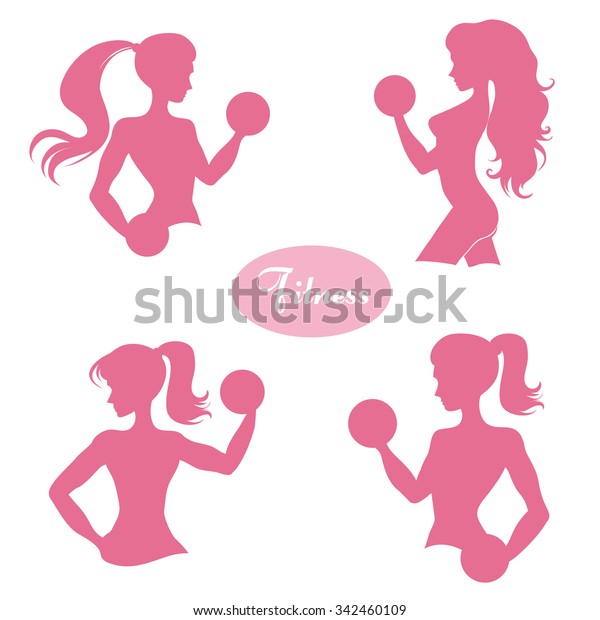 Fitness Logo Set Sport Label Hand Stock Vector Royalty Free