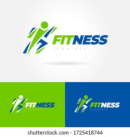 Fitness logo silhouette people spotr action