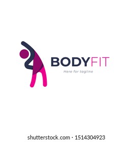Fitness Logo With A Stretch Icon Of The Human Body