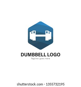 Fitness logo template design. Fitness logo with modern frame isolated on white background