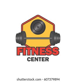 fitness logo with text space for your slogan / tagline, vector illustration