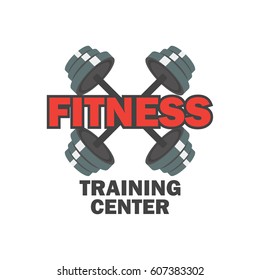 fitness logo with text space for your slogan / tagline, vector illustration