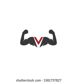 Fitness logo vector flat design