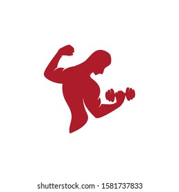 Fitness logo vector flat design