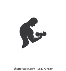 Fitness logo vector flat design