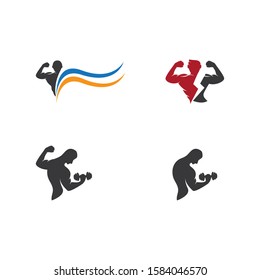 Fitness logo vector flat design
