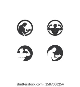Fitness logo vector flat design