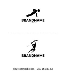 Fitness logo vector illustration silhouette black color vector