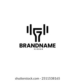 Fitness logo vector illustration silhouette black color vector