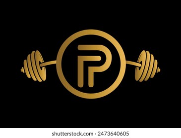 Fitness logo vector - letter R P RP OR PR Logo. Gym and Fitness logo.