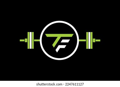 Fitness logo vector - letter T F Logo. Gym and Fitness logo.