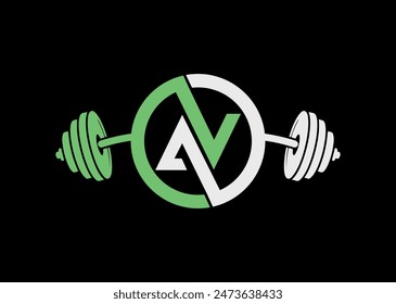 Vector de logotipo de fitness - letra A V AV OR VA Logo. Logo de Gimnasio y Fitness.