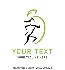 Vector de logotipo de fitness, logotipo de entrenamiento, ícono, ilustración, persona, símbolo, abstracto