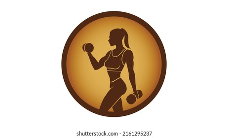 Fitness logo woman in vector