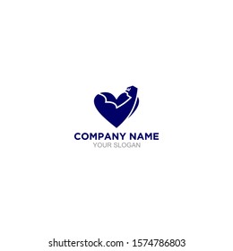 Fitness Love Logo Design Vector