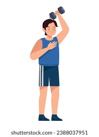 fitness man with barbell illustration