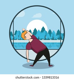 Fitness man in the city park