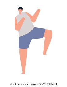 fitness man design doing yoga