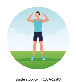 fitness man doing exercise