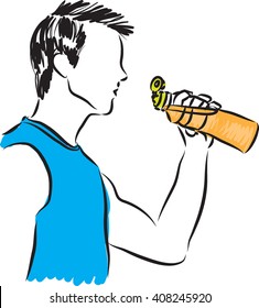 fitness man drinking illustration