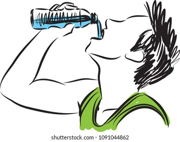 Fitness Mann Trinkwasser Vektorgrafik