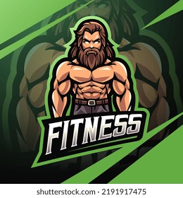 Fitness Man Esport Mascot Logo Design