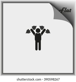 Fitness man holding dumbbells.