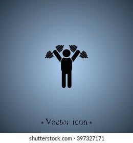Fitness man holding dumbbells.