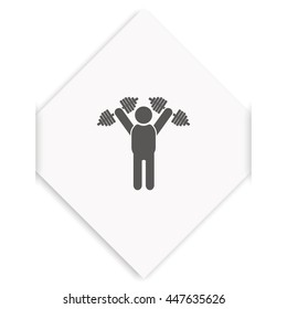 Fitness man holding dumbbells.