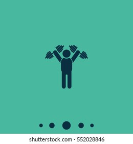 Fitness man holding dumbbells.