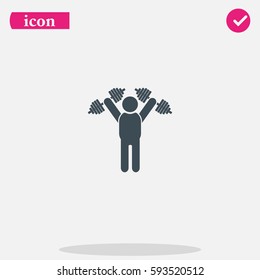 Fitness man holding dumbbells.