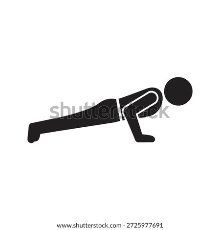 Fitness man icon doing pushups exercise for strength training workout gym and body muscle physical sport health endurance athletic
