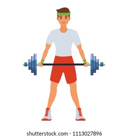 Fitness man lifting weights