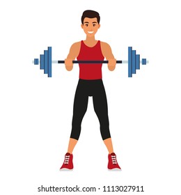 Fitness Man Lifting Weights Stock Vector (Royalty Free) 1113027911 ...