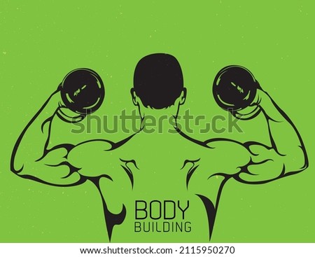 Fitness man lifting weights on exploding powder effect.