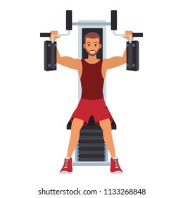 Fitness man on weight machine