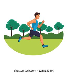 Hombre de la aptitud que corre