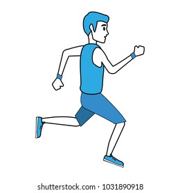 Fitness man running cartoon