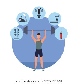 Fitness Man Training Cartoon Stock Vector (Royalty Free) 1229114668 ...