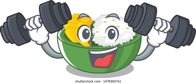 Fitness mango sticky rice isolated the character