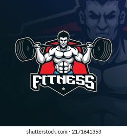 Fitness Mascot Logo Design Vector Modern Stock Vector (Royalty Free ...