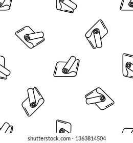 fitness mat isolated seamless pattern on white background. 
llustration on the theme of fitness, sport.